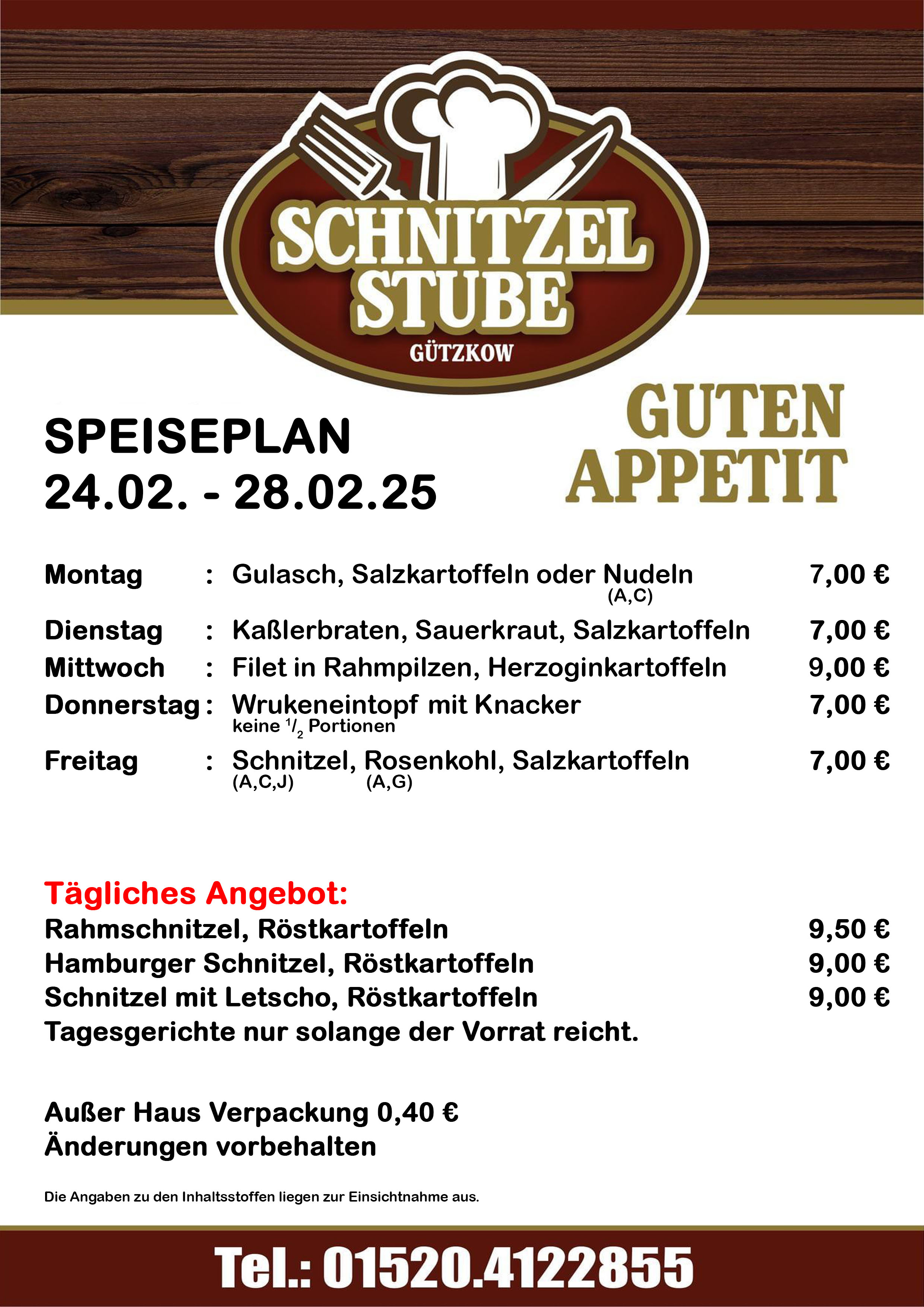 Speiseplan KW09 24.02