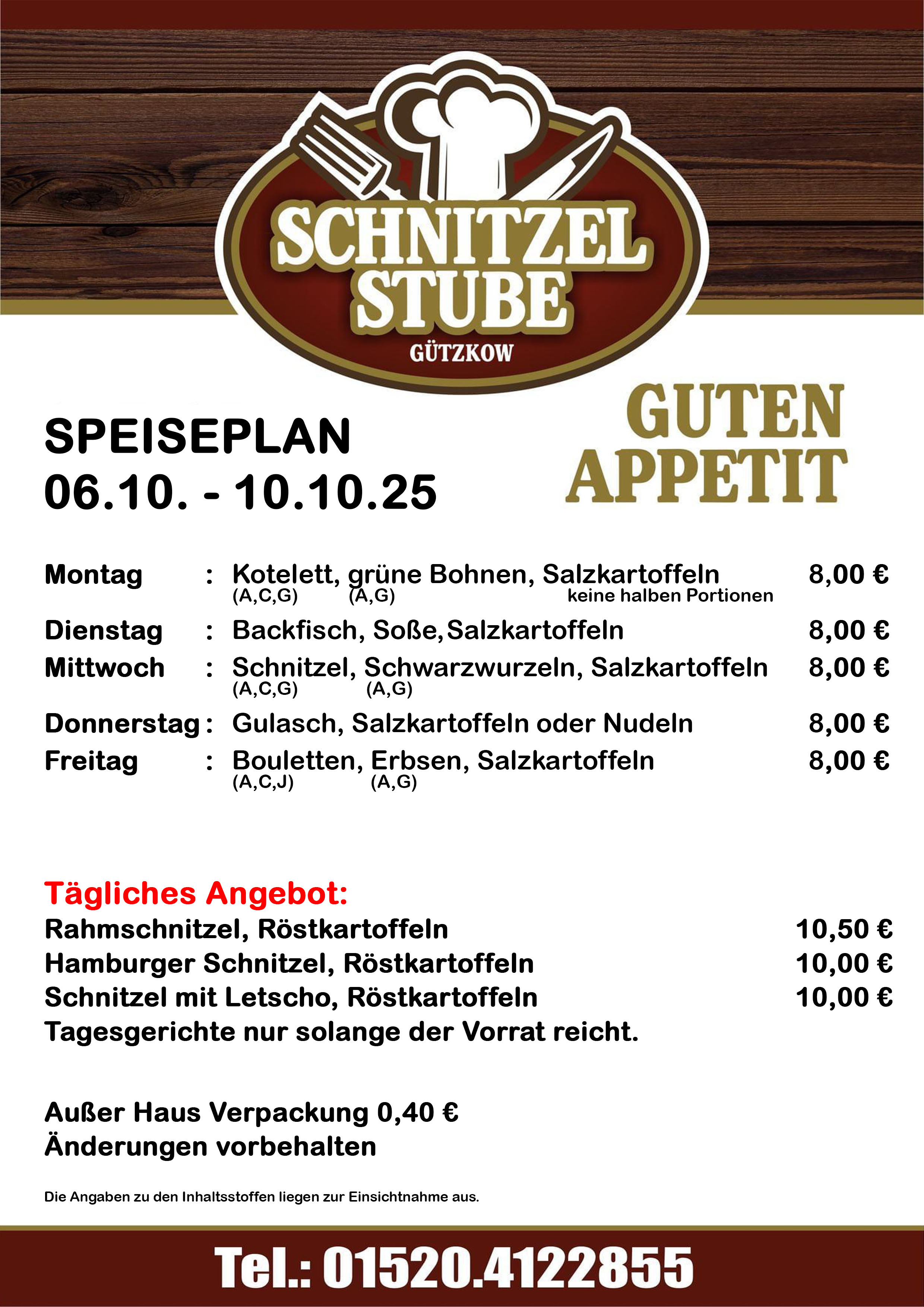 Speiseplan KW41 06.10