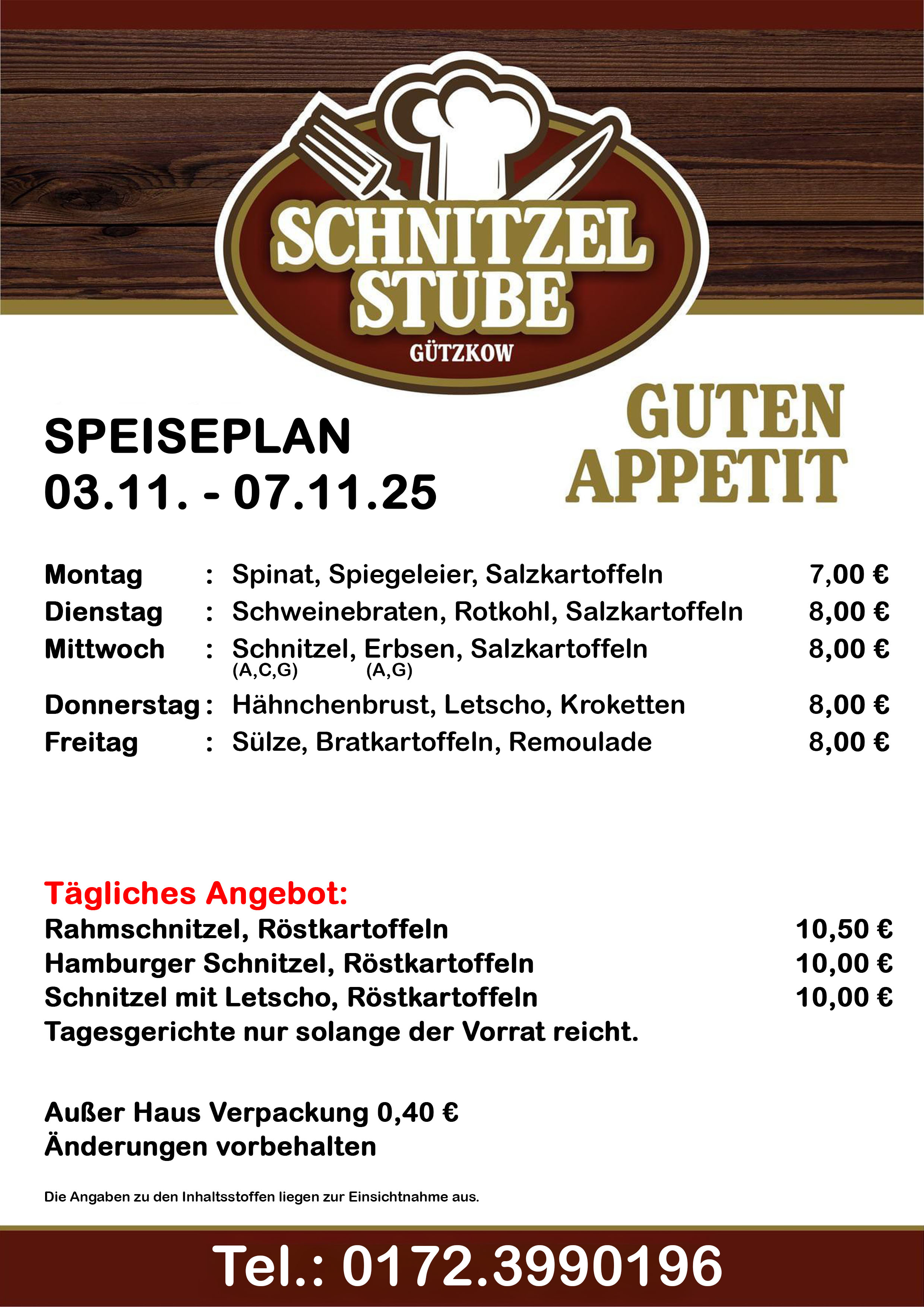 Speiseplan KW45 03.11