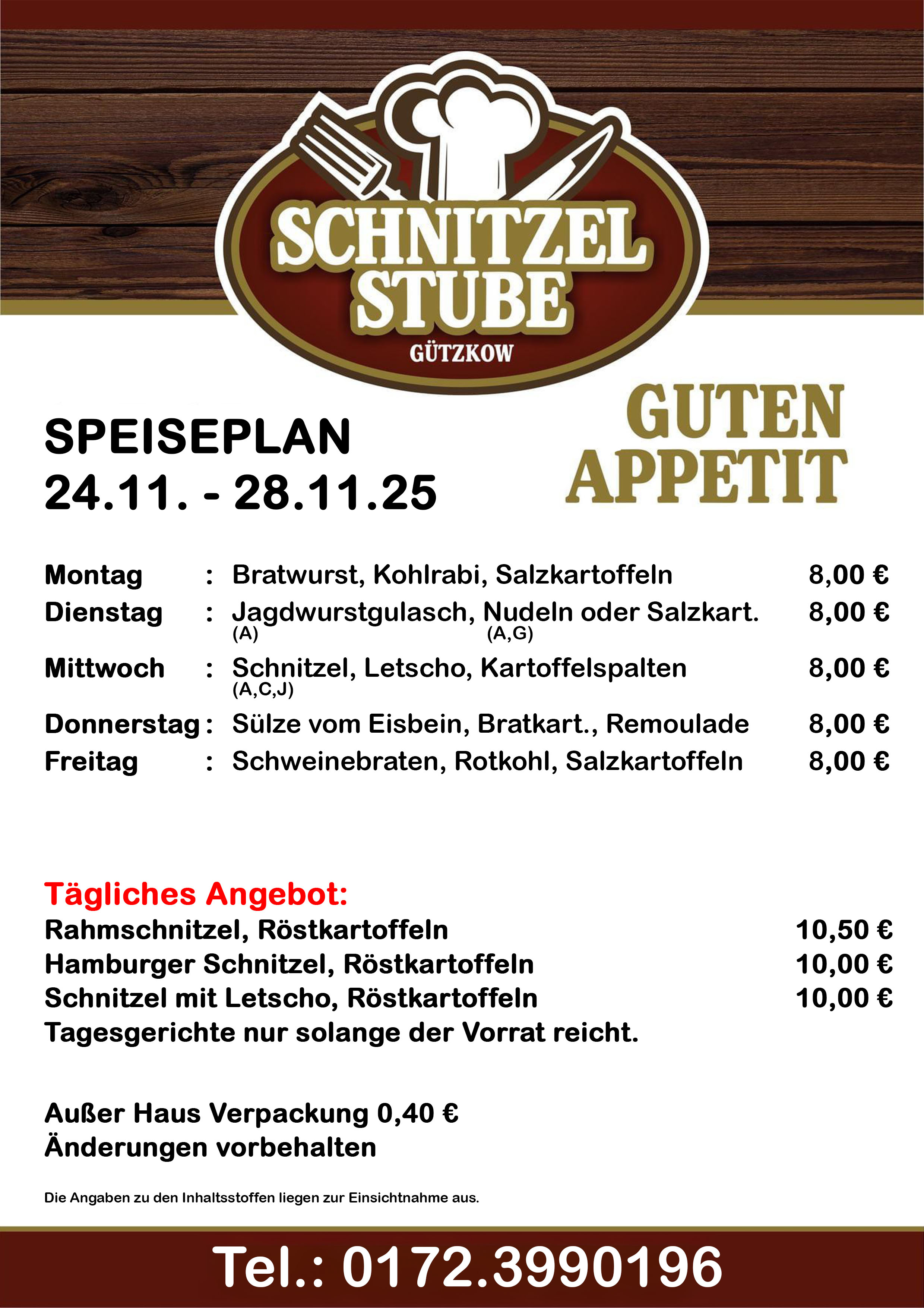 Speiseplan KW48 24.11