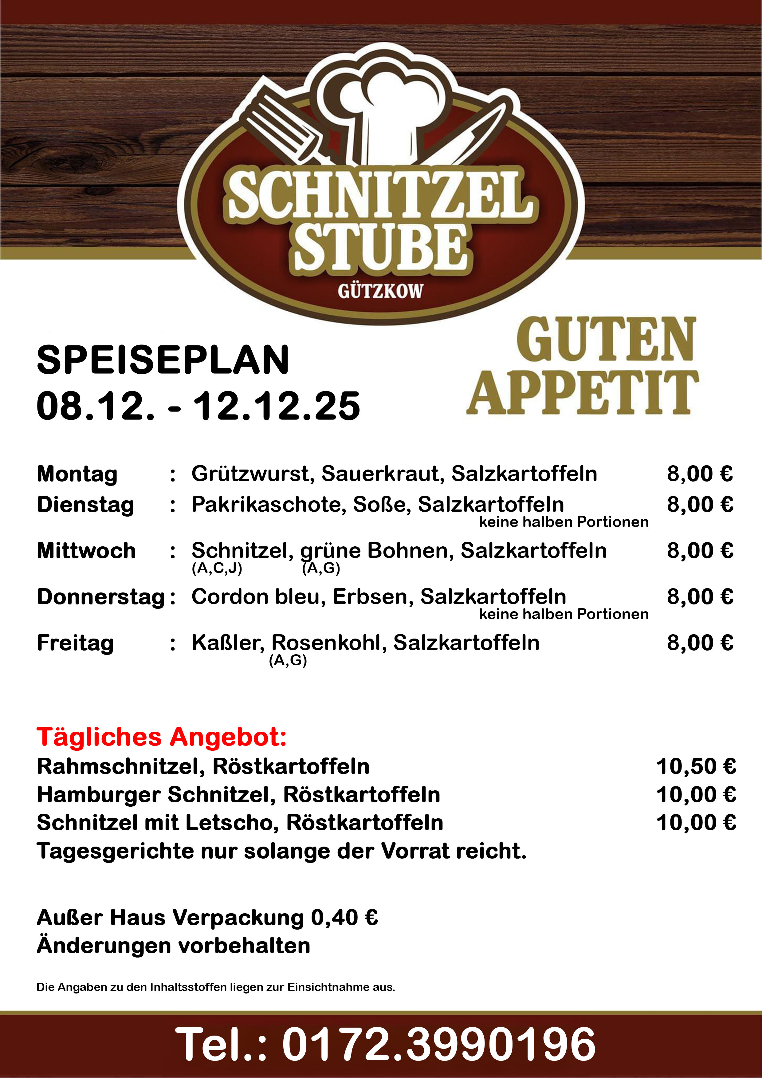 Speiseplan KW50 08.12