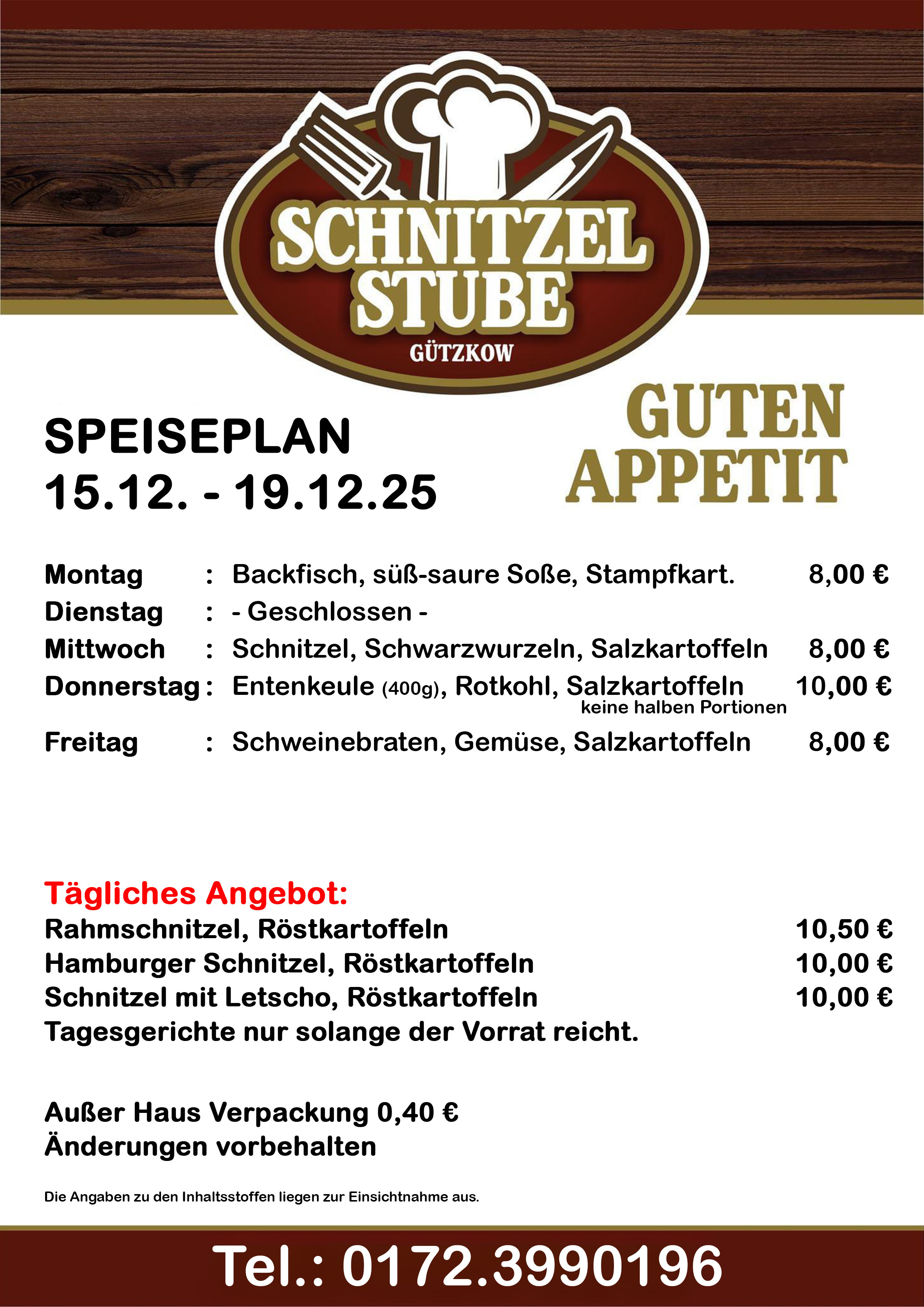 Speiseplan KW51 15.12